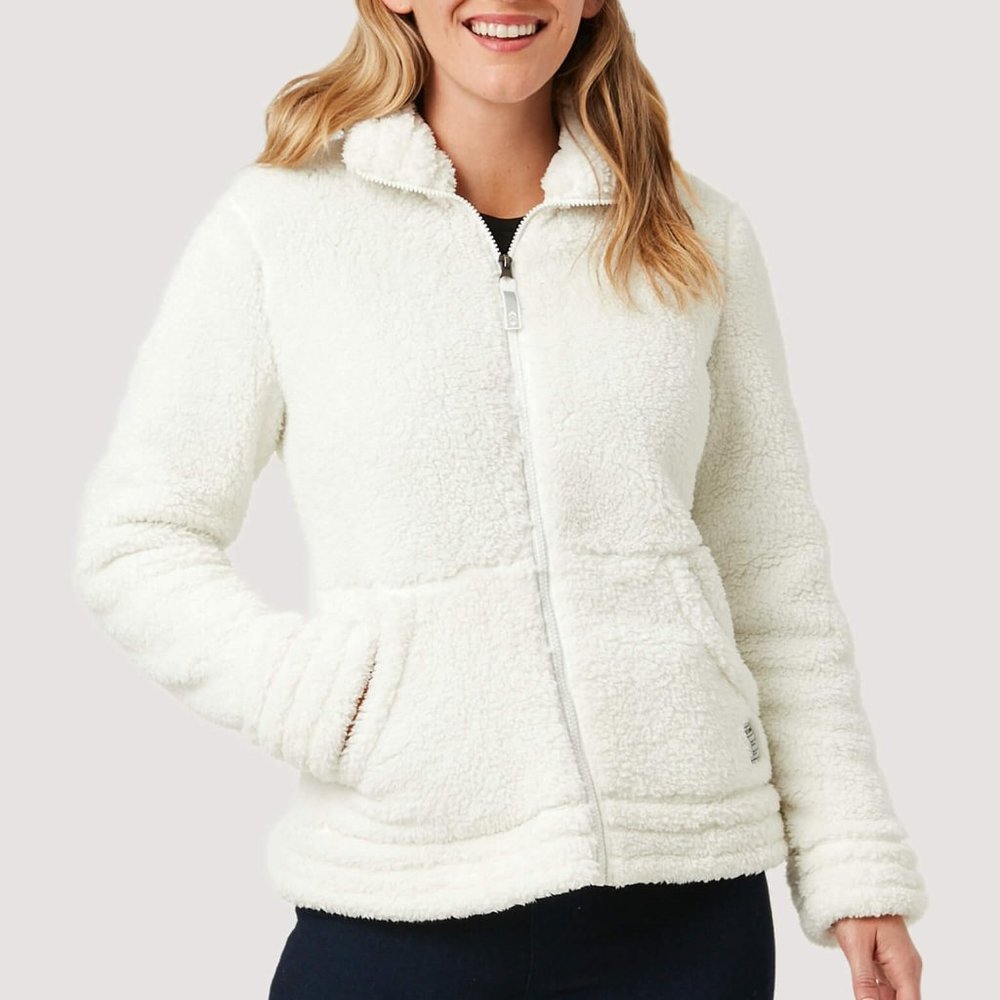 Free Country Sierra Butter Pile Jacket Faux Fur Sherpa Coat Cream Size 1X NEW